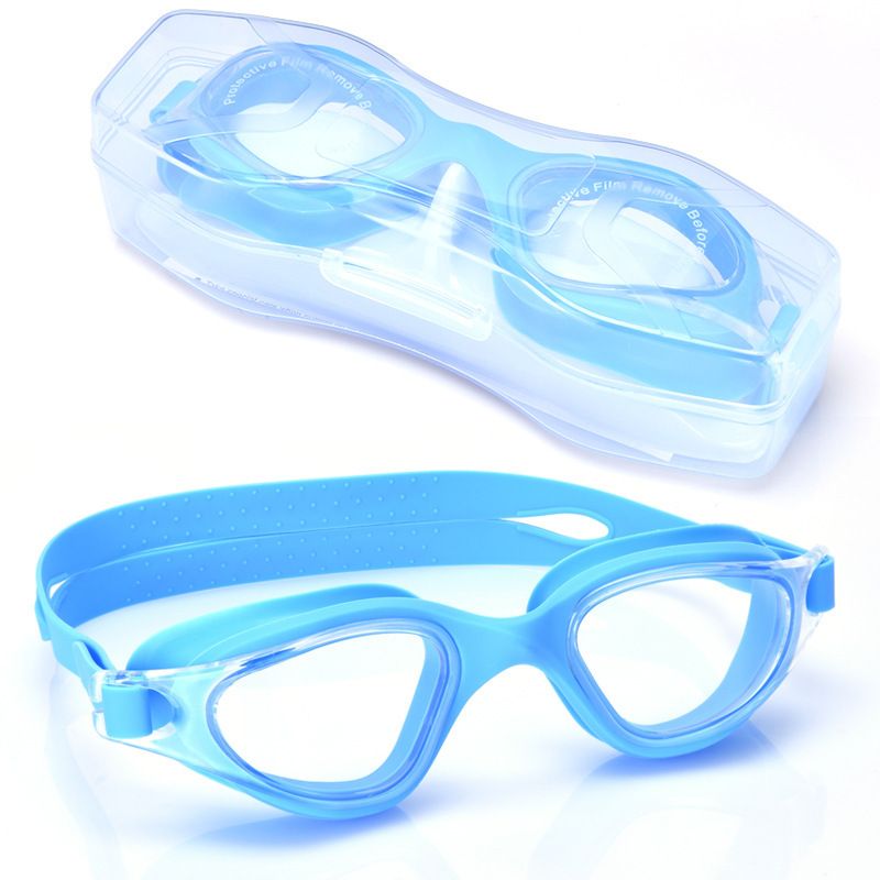 for Adults Anti-Fog Professional One-Piece Silicone Large Frame Electroplated Swimming Goggles Glasses_desvips.com