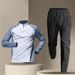 Half Zip Training Suit Men's Quick-drying Long Sleeve Pants Suit Sports Track And Field T-shirt Running Set_desvips.com