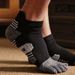 Men's Professional Sports Five-toe Socks, Summer Short Style, Towel Bottom, Thickened, Split-toe Socks For Running_desvips.com
