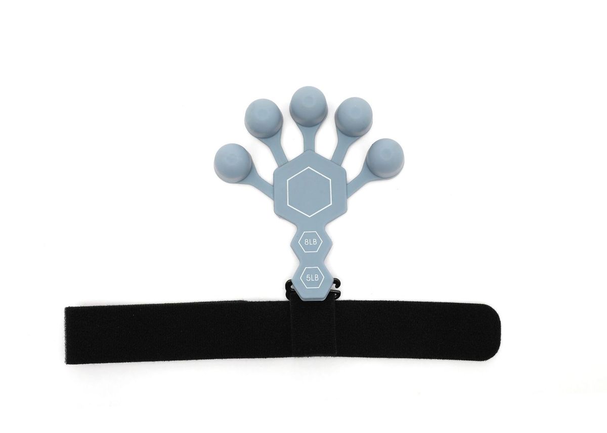 Silicone Finger Exerciser – Hand Grip Strengthener For Rehabilitation, Basketball & Office Fitness (Grey/Black, OPP Bag Packaging)_desvips.com