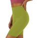 Women’s Clothing Hot Style Solid Color Stitching Hip Lifting Sports Pants High Waist Five Point Black Leggings Large Size_desvips.com