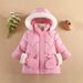 Girls' Snow Jacket, Solid Color Warm For Toddlers Young Children, Stylish Mid-length Top, Cotton Coat, Autumn And Winter_desvips.com