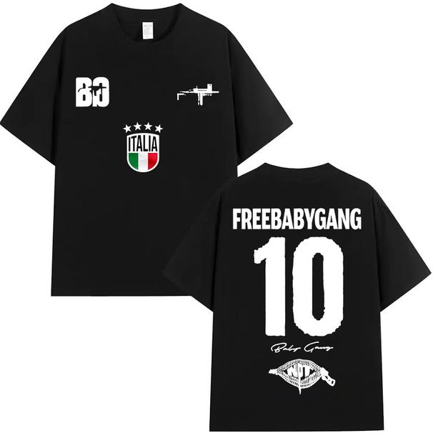 Rapper Baby Gang Tour 2025 Album Merchandise Men Women Clothing Hip Hop Oversized T Shirt Summer Casual Short Sleeve_desvips.com