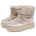 001 Light Beige Space Cross-Border Export 2025 New Moon Women Low-Top Thick-Soled Warm Furry Snow Boots_desvips.com