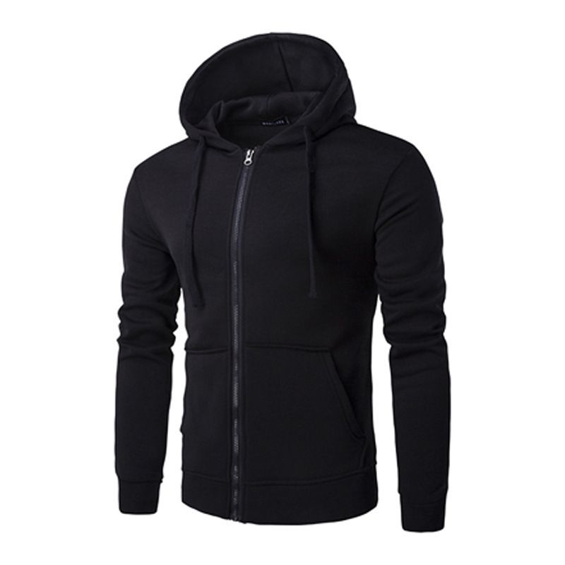 Men's Clothing New Spring and Autumn Style Zipper Hooded Sweatshirt Men's Cardigan Sweatshirt Long Sleeve Solid Color Sweatshirt_desvips.com