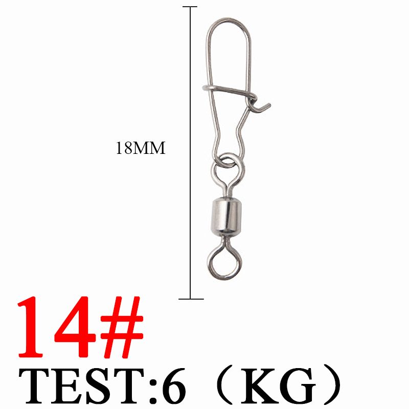 50/100PCS Pin Bearing Rolling Swivel Stainless Steel Snap Pike Fishing Accessories Connector Fishhook Lure Swivels Tackle_desvips.com