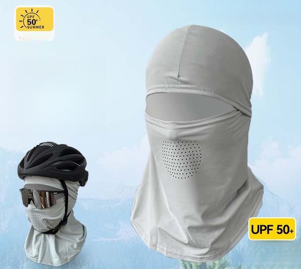 Sun Protection Ice Silk Breathable Full-Face Head Cover Mask For Women, Summer UV Protection, Stylish Neck Guard, Thin_desvips.com
