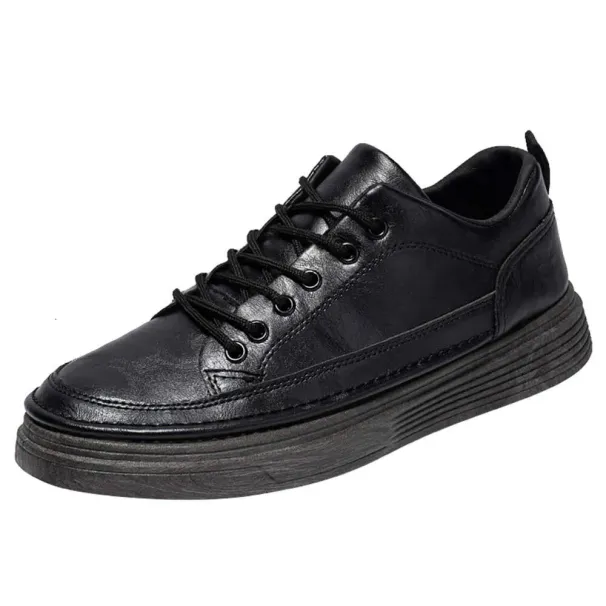 Leather Casual In Spring And Autumn New British Style Low Top Lace Up Men S Shoes Classic Flat Sole For Outdoor Ddmydog_desvips.com