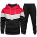 New Fashion Men's Sweatshirt Casual Sports Color Matching Autumn And Winter Hooded Set_desvips.com