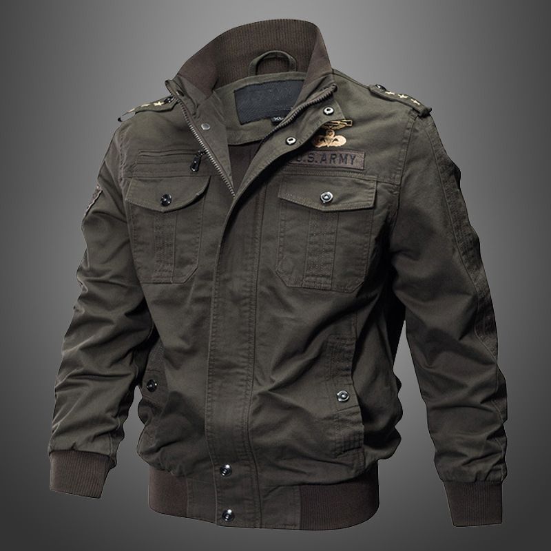 2024 Men's Jacket Autumn Winter Fleece Tactical Jackets Men Casual Multiple Pockets Windproof Outdoor Workwear Coat_desvips.com