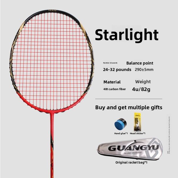 Guangyu 4U Professional Competition Grade Lightweight All-around 1K Carbon Cloth Adult Event Badminton Racket_desvips.com