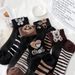 Stockings Short Versatile Breathable Spring Summer Cotton Sole Socks Durable Transparent Crystal Thin Cute Striped Bear_desvips.com