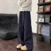 Navy Blue Waterproof Fleece-Lined Softshell Men's Autumn Winter American Paratrooper Work Outdoor Hiking Ski Pants_desvips.com