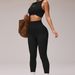 Women's Seamless Peach Hip Yoga Suit Tummy Control Slimming Running Sports Fitness Vest Pants_desvips.com