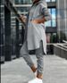 Women's Clothing new fashion casual hooded fleece sweatshirt jacket two piece set for women_desvips.com
