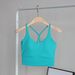 Pilates Sports Camisole Vest For Women, Integrated Fixed Chest Pad, Shockproof Fitness Cross Back Yoga Bra_desvips.com