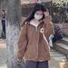 American Baseball Jersey Oversize Hoodie Jacket For Women's Autumn Winter Design Sense, Niche, Plush And Thick Instagram_desvips.com