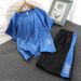 Boys' Short Sleeve Sportswear Set - 2-Piece Cotton Blend Outfit For Active Kids (8+ Years) - Breathable & Comfortable Summer Clothes_desvips.com