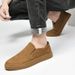 New Men's Fashion Simple Versatile Cowhide Casual Shoes Comfortable Convenient Slip-On Low-Top Lace-Up Sneakers_desvips.com