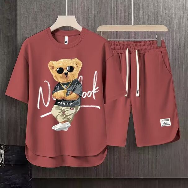 summer luxury set men's short sved set fi fashion casual shorts sportswe en's tshirt+shorts two piece set_desvips.com