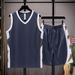 Summer New Sports Suit Men's Running Student Fitness Basketball Jersey Quick-Dry Ice Silk Vest Shorts_desvips.com