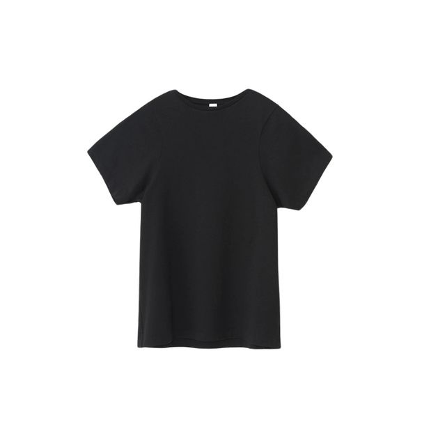 Longmei Minimalist Pure Cotton Round Neck Short Sleeve T-Shirt For Women 2026 Spring/Summer New TOT Style Commuting_desvips.com