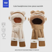 Cute Plush Headphones Bear Scarf Combo For Women Winter Cycling Skiing Thickened Warm Windproof Cold-Proof Hat_desvips.com