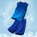 Sports Suit Men Summer Men's Leisure Suit Printed Gradient Loose Two Piece Suit Breathable Quick Drying Vest Shorts Men_desvips.com