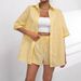 2026 Spring/Summer Cross-Border European And American Women's Fashion New Stylish Turn-Down Collar Striped Short-Sleeve_desvips.com