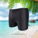 2025 New Fashionable Boxer Swim Trunks, Men's Sharkskin-Look Pure Black Plus Size Swimwear_desvips.com