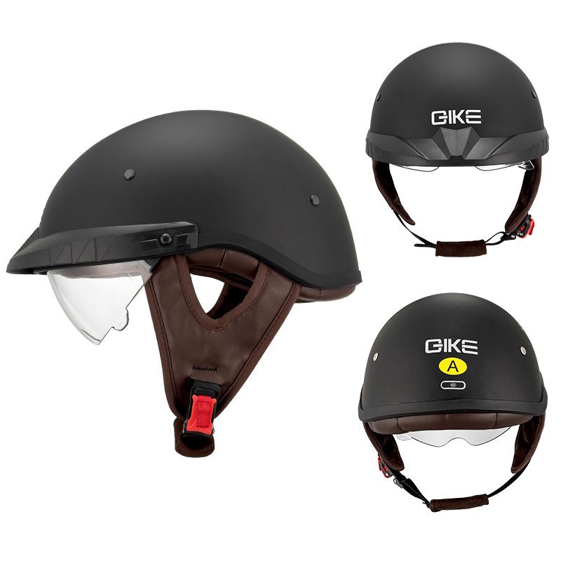 Motorcycle Helmet, Harley Half Helmet, 3C/DOT Certified, Electric Scooter Safety Helmet, Men's And Women's Summer Riding Helmet_desvips.com