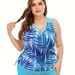 Boxers Two-piece Swimsuit Trend Printed Beach Swimsuit Set_desvips.com