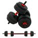 Set Manubri 2 In 1 Da 25kg Totali Con 12 Dischi Pesi E Connettore, Set Manubri Regolabili Utilizzabile Come 2 Manubri, Bilanciere, Palestra In , Nero_desvips.com