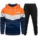 New Fashion Men's Sweatshirt Casual Sports Color Matching Autumn And Winter Hooded Set_desvips.com