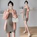 Maternity 2024 New Suspender Sun Protection Clothing Two-piece Set Hot Mom Dress Spring And Summer Thin Suit_desvips.com
