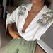 Women's Clothing spring and autumn new printed long sleeved single breasted trousers suit INS casual loose two piece suit_desvips.com