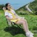 Portable And Set Camping Picnic Outdoor Folding Egg Roll Table High Back Moon Chair_desvips.com
