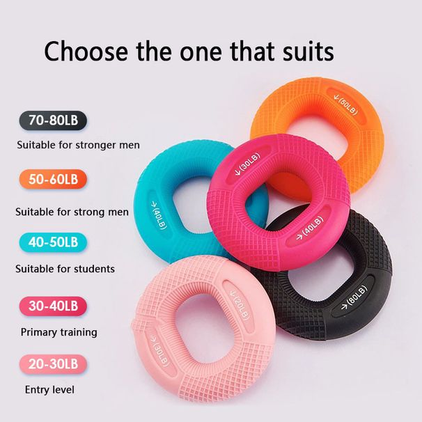 Cross-Border Hosted Supply Dual Rings Hand Strength Exercise Fitness Trainer Silicone Rehabilitation Grip Device_desvips.com