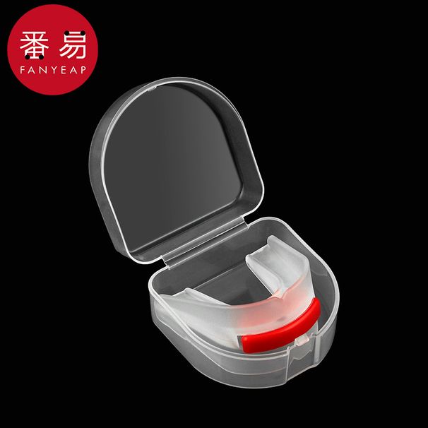 Free Shipping/AD1S65 Mouthguard - Transparent Red Double-layer Thickened Sports Protective Dental Device_desvips.com