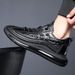 RenMou Trendy Sports Men, Cowhide Crocodile Pattern Casual Men's Shoes, Popcorn Soft Sole Running Shoes For Men Exclusive Supply_desvips.com