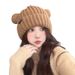 Fashion Women's Knitted Hat With Cat Ears, Autumn And Winter Thickened Warm Cute Hat, Japanese Style Wholesale_desvips.com