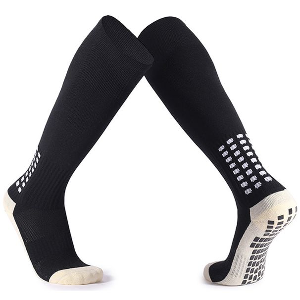 Elastic Long Tube Football Over The Knee, Thickened With Anti-slip Rubber Dots, Towel White Sole Sports Socks_desvips.com