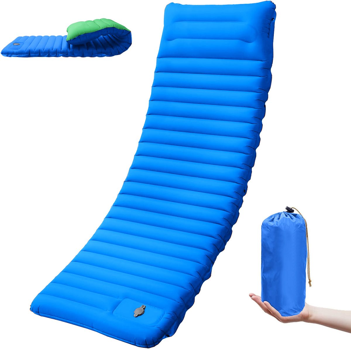 Extra Thick 4 Inch Outdoor Camping Self-Inflating Mats Spliceable Hiking Fishing Sleeping Pad_desvips.com