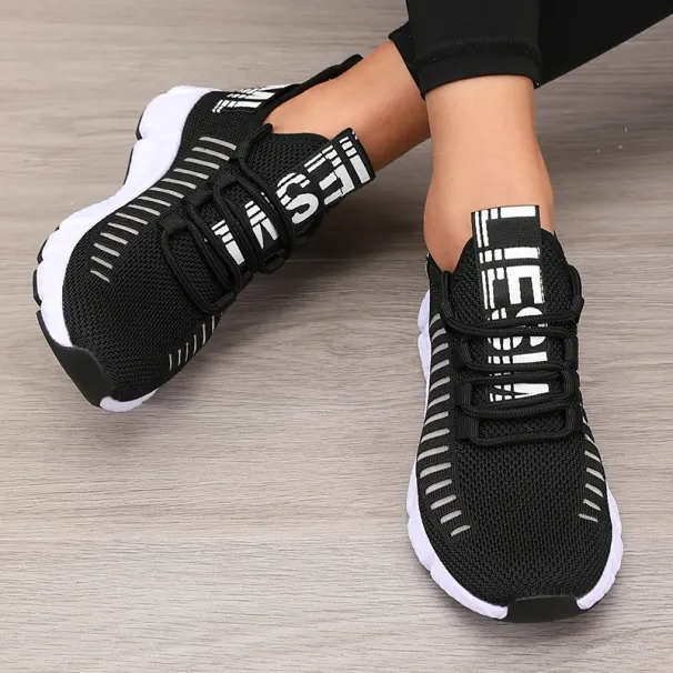 Women's Mesh Lightweight Soft Sole Jogging Strap Breathable Fashion Sports Walking Casual Tennis Flat Shoes For Men_desvips.com