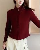 Women's New Autumn & Winter Yoga Jacket - Lulu Warm Fleece-Lined Inner Layer Top With Double Zipper & Small Stand Collar_desvips.com