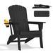 Nevilywood Adirondack Chair, HDPE Folding Outdoor Chair In Black_desvips.com
