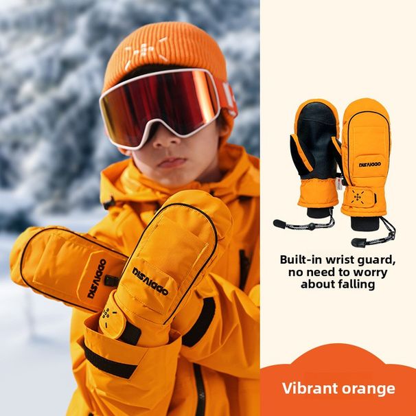 oddivski Children's Ski Gloves With Built-in Wrist Guards, Touchscreen Compatible, Snowboard 3L Waterproof,_desvips.com