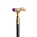 Crane Walking Cane Purple Gemstone Fashion Decorative Walking Stick Gentleman Elegant Cosplay Cane Knob Crosier 93cm_desvips.com
