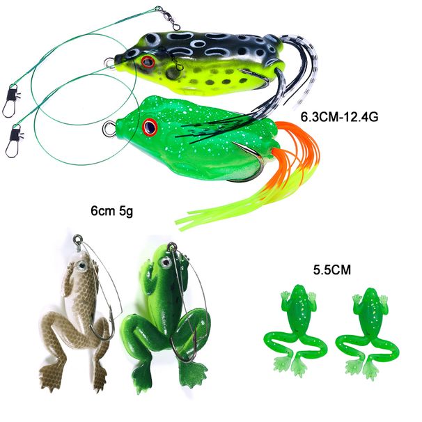 8pcs/box Topwater Floating Frog Artificial Frog Silicone Swimbait Topwater Casting Lure Plastic Kicking Frog Bait_desvips.com