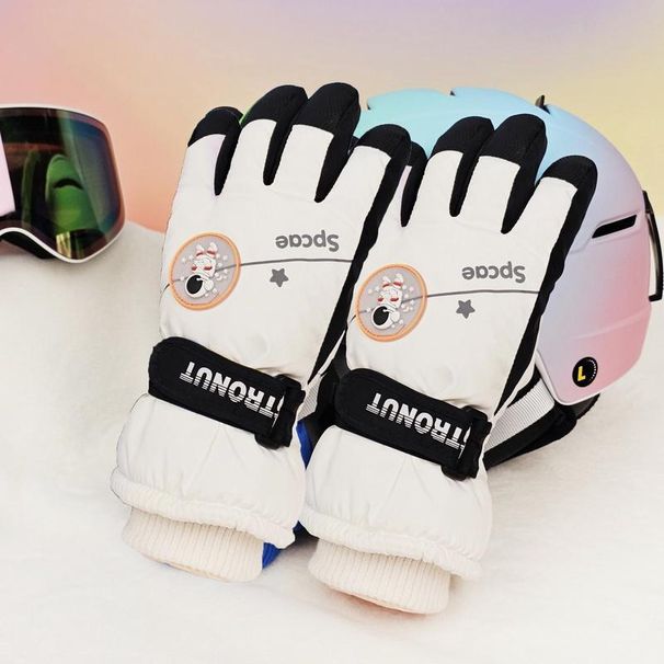 Children's Ski Gloves Cycling Anti-Slip Warm Fleece Lined Thickened Waterproof Snow Play Riding Boys Winter Outdoor_desvips.com